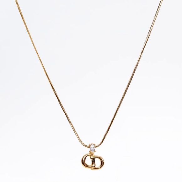 Authentic Dior necklace CD logo Christian Dior gold plated designer jewelry - Picture 3 of 7